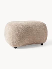 Pouf en peluche-bouclette Alba, Peluche-bouclette beige, larg. 70 x haut. 42 cm, courbé à gauche