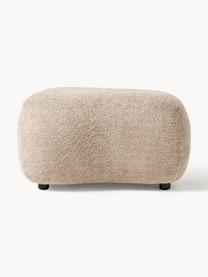 Pouf en peluche-bouclette Alba, Peluche-bouclette beige, larg. 70 x haut. 42 cm, courbé à gauche