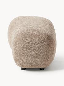 Hocker Alba aus Teddy-Bouclé, Bezug: 100 % Polyester (Teddy-Bo, Teddy-Bouclé Beige, B 70 x H 42 cm, gebogen links