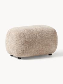 Pouf en peluche-bouclette Alba, Peluche-bouclette beige, larg. 70 x haut. 42 cm, courbé à gauche