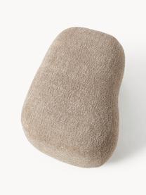 Hocker Alba aus Teddy-Bouclé, Bezug: 100 % Polyester (Teddy-Bo, Füße: Kunststoff Dieses Produkt, Teddy-Bouclé Beige, B 70 x H 42 cm, gebogen links