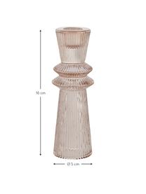 Candelabro de vidrio Sivia, Vidrio, Rosa transparente, Ø 5 x Al 16 cm