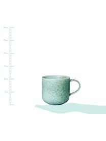 Handgemachte Tassen Coppa in Mintgrün gesprenkelt, 2 Stück, Porzellan, Mintgrüntöne, 400 ml