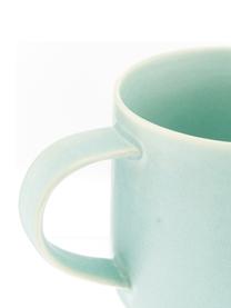 Tazas artesanales Coppa, 2 uds., Porcelana, Tonos verde menta, 400 ml