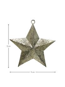 Dekoračná hviezda Shimmer, 4 ks, Kov, Odtiene zlatej, Š 11 x V 11 cm