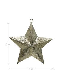 Estrellas para colgar Shimmer, 4 uds., Metal, Dorado, An 11 x Al 11 cm