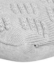 Gebreide kussenhoes Kelly, 100% katoen, Lichtgrijs, 40 x 40 cm