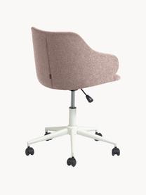 Gestoffeerde bureaustoel Einara, in hoogte verstelbaar, Bekleding: polyester, Frame: gecoat staal, Wieltjes: polypropyleen, Geweven stof roze, B 64 x H 64 cm