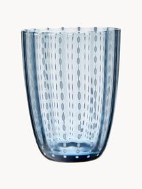 Wassergläser Kalahari, 6er-Set, Glas, Blau- und Türkistöne, transparent, Ø 9 x H 11 cm, 300 ml