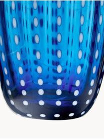Set di 6 bicchieri con motivo in rilievo Kalahari, Vetro, Tonalità bluTonalità blu e turchesi, trasparente, Ø 9 x Alt. 11 cm, 300 ml