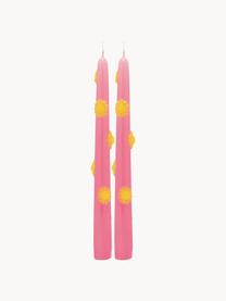 Stolní svíce Sunshine, 2 ks, Vosk, Světle růžová, žlutá, V 25 cm