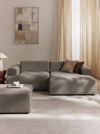 Ecksofa Melva (3-Sitzer), Bezug: 100 % Polyester Der strap, Gestell: Massives Kiefern- und Fic, Webstoff Greige, B 238 x T 143 cm, Eckteil links