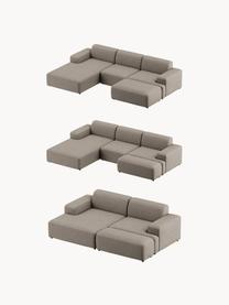 Ecksofa Melva (3-Sitzer), Bezug: 100 % Polyester Der strap, Gestell: Massives Kiefern- und Fic, Webstoff Greige, B 238 x T 143 cm, Eckteil links