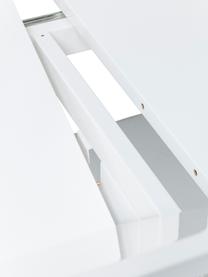 Ovaler ausziehbarer Esstisch Benvenuto in Weiss, Mitteldichte Holzfaserplatte (MDF), lackiert, Weiss, B 200 bis 250 x T 110 cm
