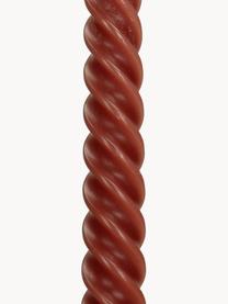 Gedraaide kaarsen Twisted, 4 stuks, Was, Wijnrood, L 26 cm