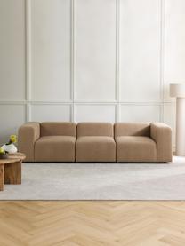 Modulares Bouclé-Sofa Lena (4-Sitzer), Bezug: Bouclé (93 % Polyester, 6, Gestell: Kiefernholz, Schichtholz,, Bouclé Hellbraun, B 284 x T 106 cm