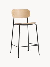 Tabouret de bar Co, Chêne clair, cadre noir, larg. 48 x long. 94 cm