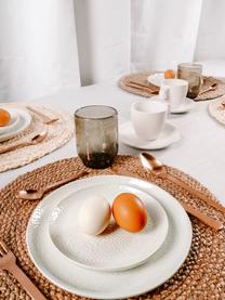 Ontbijtborden Mielo met gestructureerde oppervlak, 4 stuks, Keramiek, Wit, Ø 21 cm