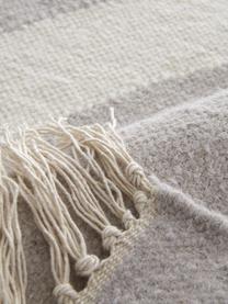 Tappeto kilim tessuto a mano con motivo astratto Stones, 81% lana, 19% cotone
Nel caso dei tappeti di lana, le fibre possono staccarsi nelle prime settimane di utilizzo, questo e la formazione di lanugine si riducono con l'uso quotidiano, Bianco latteo, beige, Larg. 160 x Lung. 230 cm (taglia M)