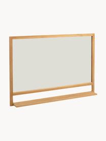 Wandspiegel Taciana mit Teakholzrahmen und Ablage, Spiegelfläche: Spiegelglas, Teakholz, B 100 x H 70 cm