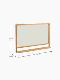 Wandspiegel Taciana mit Teakholzrahmen und Ablage, Spiegelfläche: Spiegelglas, Teakholz, B 100 x H 70 cm