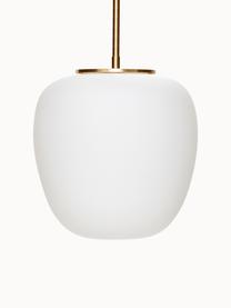 Lámpara de techo pequeña Muse, Pantalla: vidrio, Cable: cubierto en tela, Blanco, dorado, Ø 25 x Al 36 cm