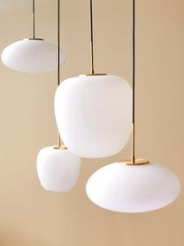 Lámpara de techo pequeña Muse, Pantalla: vidrio, Cable: cubierto en tela, Blanco, dorado, Ø 25 x Al 36 cm