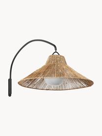 Lampada da giardino a LED luce regolabile fatta a mano con telecomando Niza, Paralume: fibra naturale, Marrone, nero, Larg. 40 x Alt. 167 cm