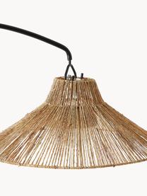 Lampada da giardino a LED luce regolabile fatta a mano con telecomando Niza, Paralume: fibra naturale, Base della lampada: metallo rivestito, Marrone, nero, Larg. 40 x Alt. 167 cm