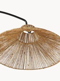 Lampada da giardino a LED luce regolabile fatta a mano con telecomando Niza, Paralume: fibra naturale, Marrone, nero, Larg. 40 x Alt. 167 cm