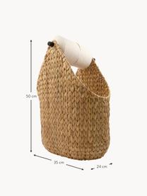 Handgeflochtener Aufbewahrungskorb Pape mit Toilettenpapierhalter, Korb: Wasserhyazinthe, Griff: Eukalyptusholz, Hellbraun, B 35 x H 50 cm