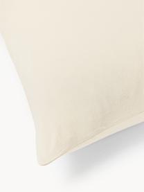 Housse de couette en percale de coton délavé Leonie, Beige clair, larg. 200 x long. 200 cm