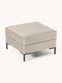 Sofa-Hocker Luna aus Samt mit Stauraum, Bezug: Samt (100 % Polyester) De, Gestell: Massives Buchenholz, Schi, Samt Greige, Goldfarben, B 77 x H 49 cm