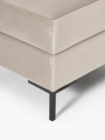 Sofa-Hocker Luna aus Samt mit Stauraum, Bezug: Samt (100 % Polyester) De, Gestell: Massives Buchenholz, Schi, Samt Greige, Goldfarben, B 77 x H 49 cm