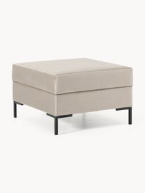 Sofa-Hocker Luna aus Samt mit Stauraum, Bezug: Samt (100 % Polyester) De, Gestell: Massives Buchenholz, Schi, Samt Greige, Goldfarben, B 77 x H 49 cm