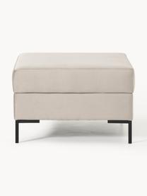 Sofa-Hocker Luna aus Samt mit Stauraum, Bezug: Samt (100 % Polyester) De, Gestell: Massives Buchenholz, Schi, Samt Greige, Goldfarben, B 77 x H 49 cm