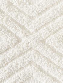 Alfombra artesanal de algodón texturizada Ziggy, 100% algodón, Blanco crema, An 80 x L 150 cm (Tamaño XS)