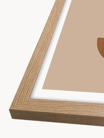 Stampa digitale incorniciata Bowls, Immagine: stampa digitale su carta, Struttura: legno, pannello di fibra , Tonalità marroni, Larg. 32 x Alt. 42 cm