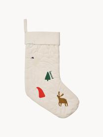 Chaussette de Noël Basil, Blanc cassé, multicolore, larg. 9 x long. 22 cm