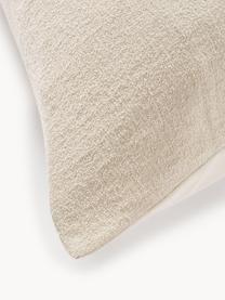 Bouclé-Bettdeckenbezug Darcy, Vorderseite: Bouclé (95 % Baumwolle, 5, Rückseite: 100 % Baumwolle, Hellbeige, B 240 x L 220 cm
