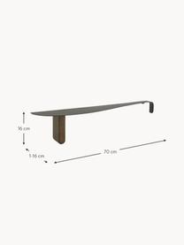 Estante de pared Thelon, Estante: metal recubierto, Madera de mango, negro, An 70 x Al 16 cm