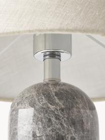 Tischlampe Gia mit Marmorfuss, Lampenschirm: 50 % Leinen, 50 % Polyest, Beige, Grau, marmoriert, Ø 30 x H 39 cm