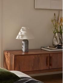 Lampada da tavolo con base in marmo Gia, Paralume: 50% lino, 50% poliestere, Beige, grigio marmorizzato, Ø 30 x Alt. 39 cm