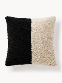 Housse de coussin 50x50 peluche Mateo, 100 % polyester (tissu peluche)

Le matériau est certifié STANDARD 100 OEKO-TEX®,
 22.HCN.34554, Beige clair, noir, larg. 50 x long. 50 cm