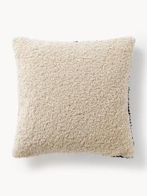 Housse de coussin 50x50 peluche Mateo, 100 % polyester (tissu peluche)

Le matériau est certifié STANDARD 100 OEKO-TEX®,
 22.HCN.34554, Beige clair, noir, larg. 50 x long. 50 cm