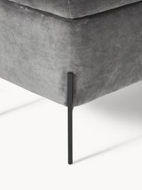 Sametová lavice s úložným prostorem Harper, Šedá, černá, Š 140 cm, V 45 cm