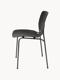 Ręcznie wykonane krzesło z tworzywa sztucznego Nova Sea, Stelaż: stal z recyklingu, powlek, Czarny, S 55 x G 56 cm