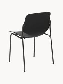 Silla artesanal de plástico Nova Sea, Estructura: acero reciclado recubiert, Negro, An 55 x F 56 cm