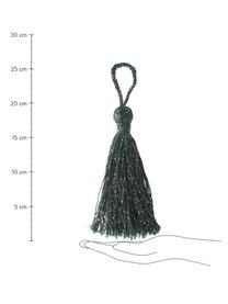 Ozdoba choinkowa Lurex, 2 szt., Bawełna z nićmi lateksowymi, Petrol, odcienie złotego, Ø 3 x W 20 cm