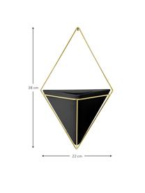 Portavaso da parete in ceramica Trigg, Struttura: metallo ottonato, Nero, ottone, Larg. 22 x Alt. 38 cm